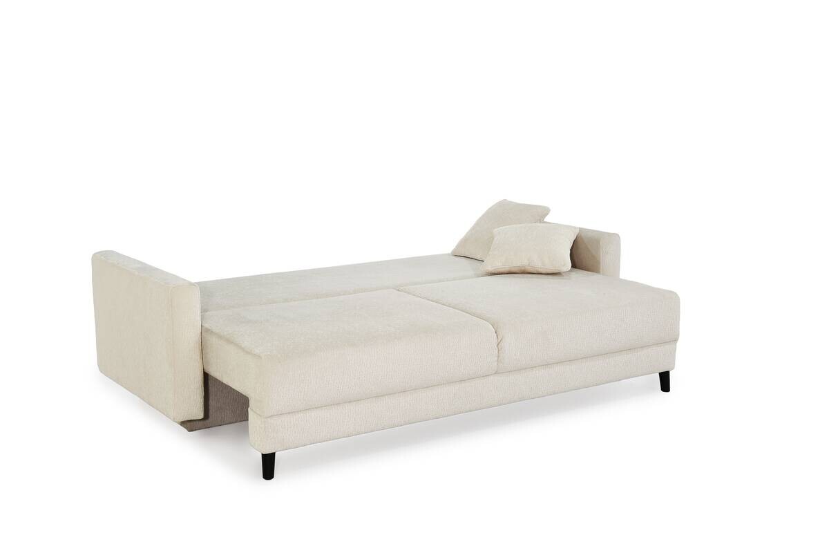 Schlafsofa beige Polyester B/H/T: ca. 217x86x94 cm