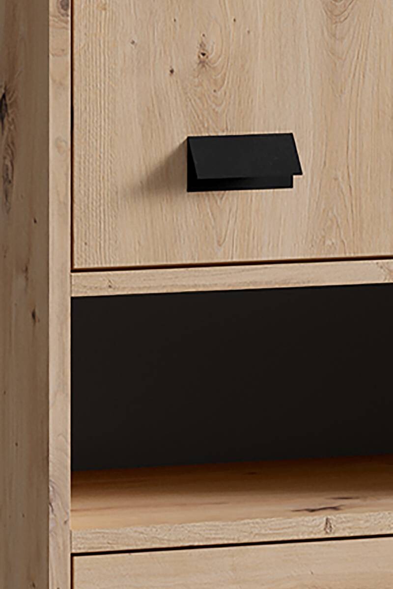 Hochschrank WELLNESS Eiche Artisan Nachbildung schwarz schwarz B/H/T: ca. 54x193x31 cm