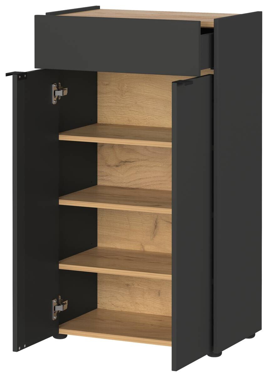 Kommode 4499-549 Graphit Optik Eiche Navarra Nachbildung B/H/T: ca. 60x98x34 cm