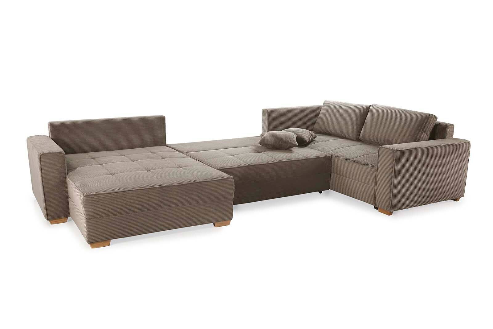 Wohnlandschaft taupe Microfaser B/H/T: ca. 379x86x227 cm