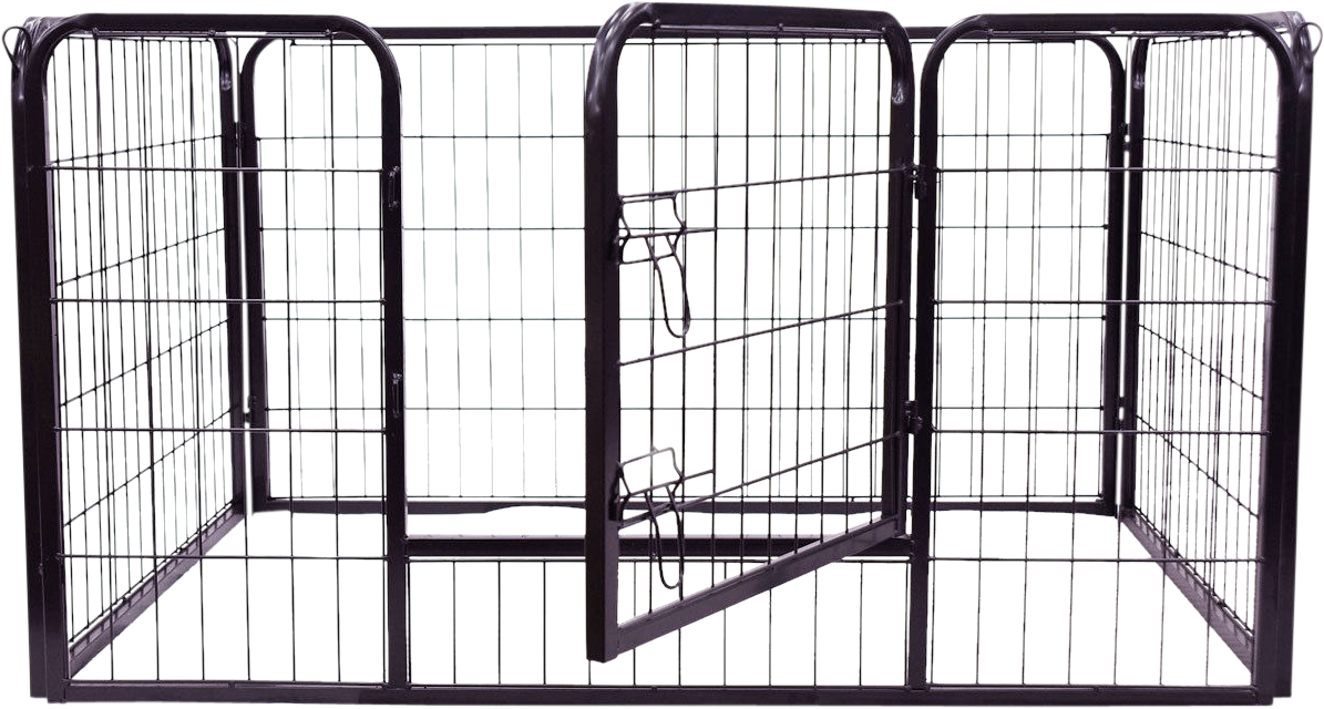 PawHut Welpenauslauf schwarz Metall