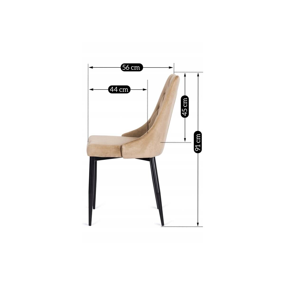 Stuhl CORK beige Velourstoff B/H/T: ca. 46x91x56 cm