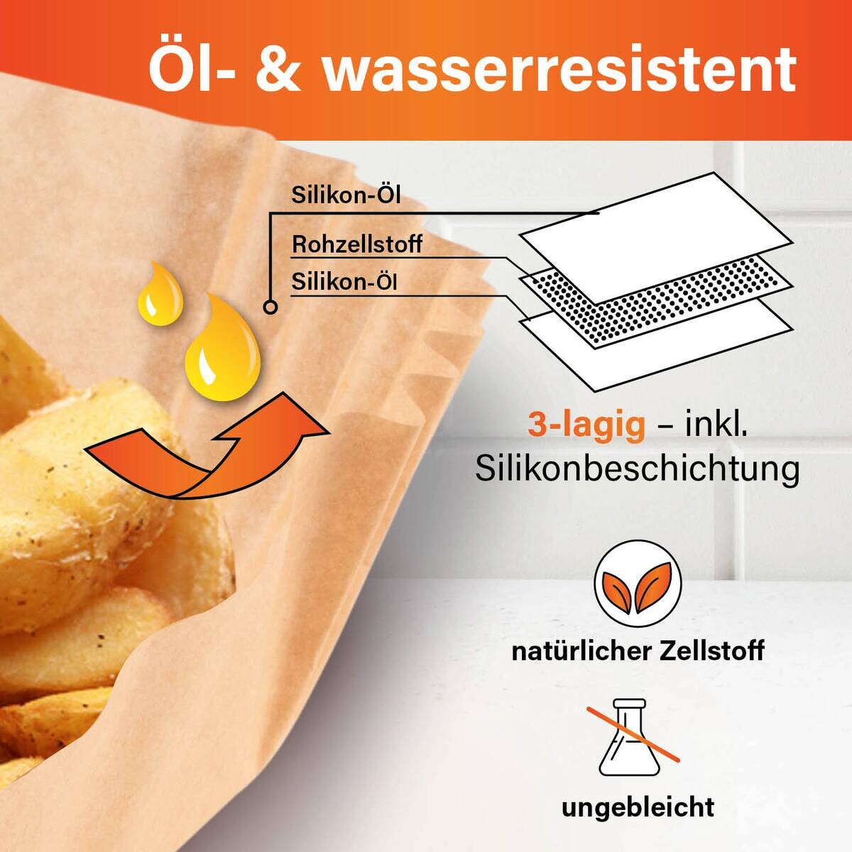 GOURMETmaxx Backpapier H/D: ca. 8x22,5 cm