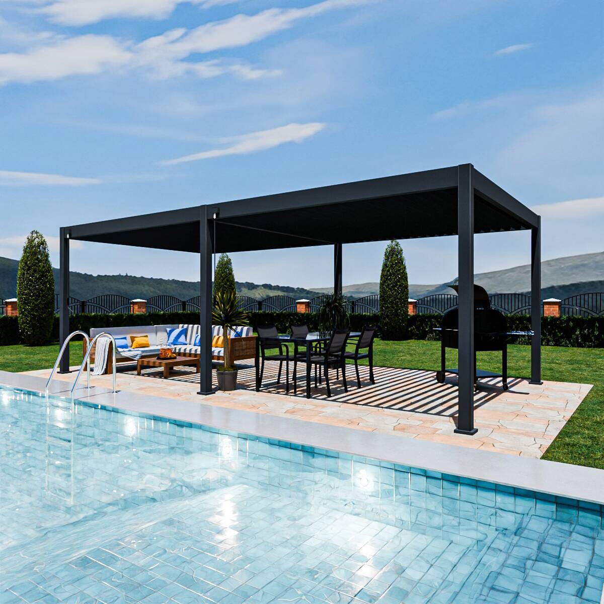 PergoLine Pergola Superior anthrazit Aluminium B/H/L: ca. 720x255x360 cm