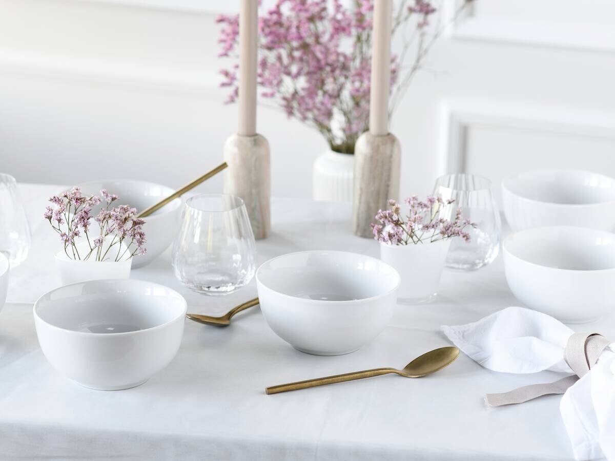 CreaTable Mehrzweckschalen Luna weiß Porzellan