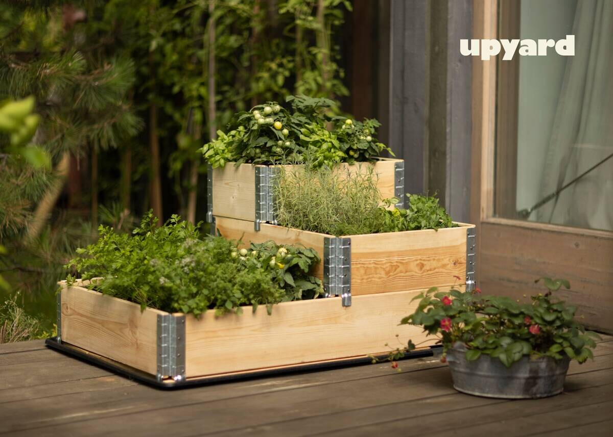 UPYARD Stufenbeet INDUSTRIAL natur Holz B/L: ca. 40x60 cm