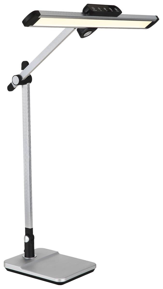 GLOBO LED-Tischleuchte silber schwarz Kunststoff Aluminium B/H/T: ca. 50x61,2x36,8 cm