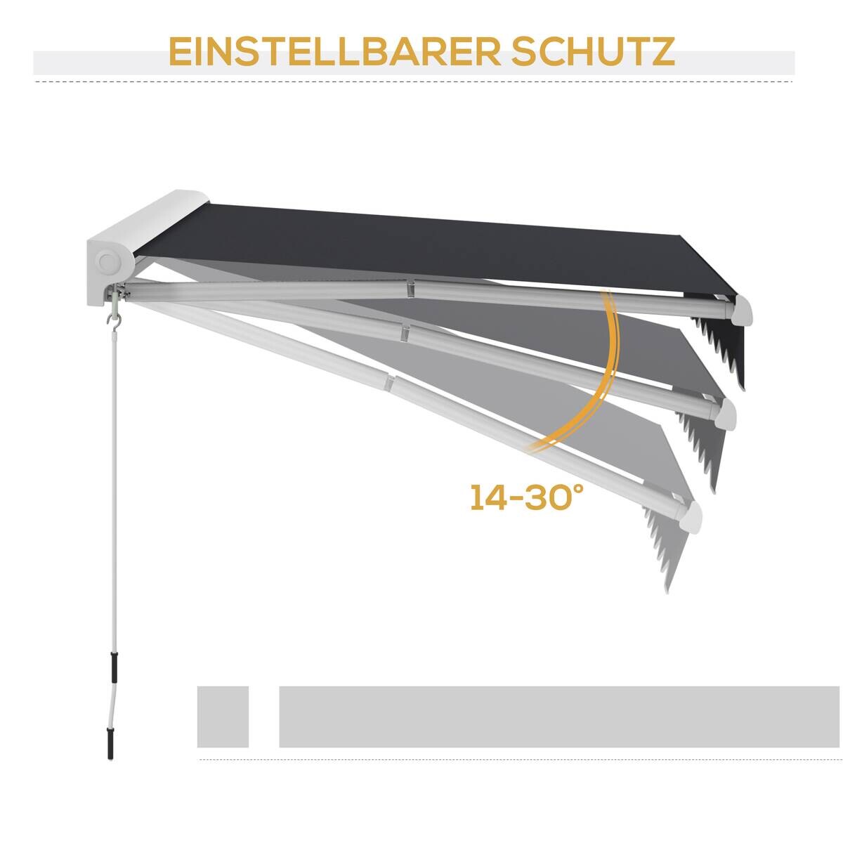 Outsunny Markise grau B/H/L: ca. 250x200x150 cm