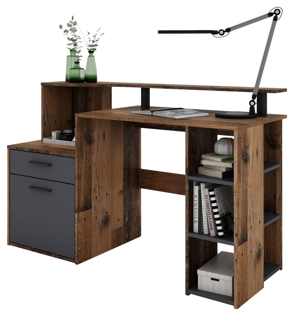 Schreibtisch LOUIS anthrazit B/H/T: ca. 140x89x55 cm