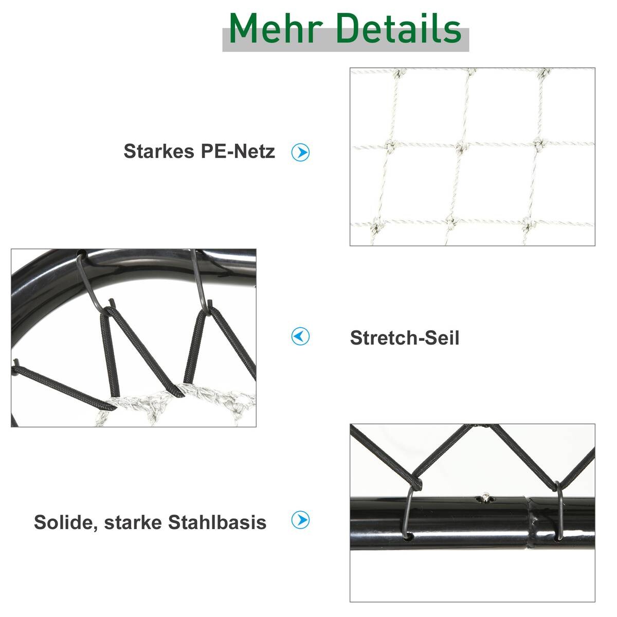 HOMCOM Rebounder schwarz B/H/T: ca. 84x84x11 cm