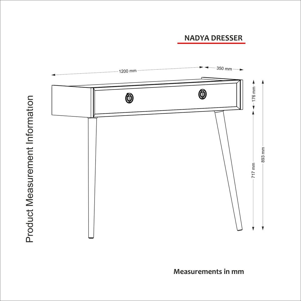 Konsolentisch Nadya weiß walnuss Nachbildung Spanplatte B/H/T: ca. 120x90x35 cm
