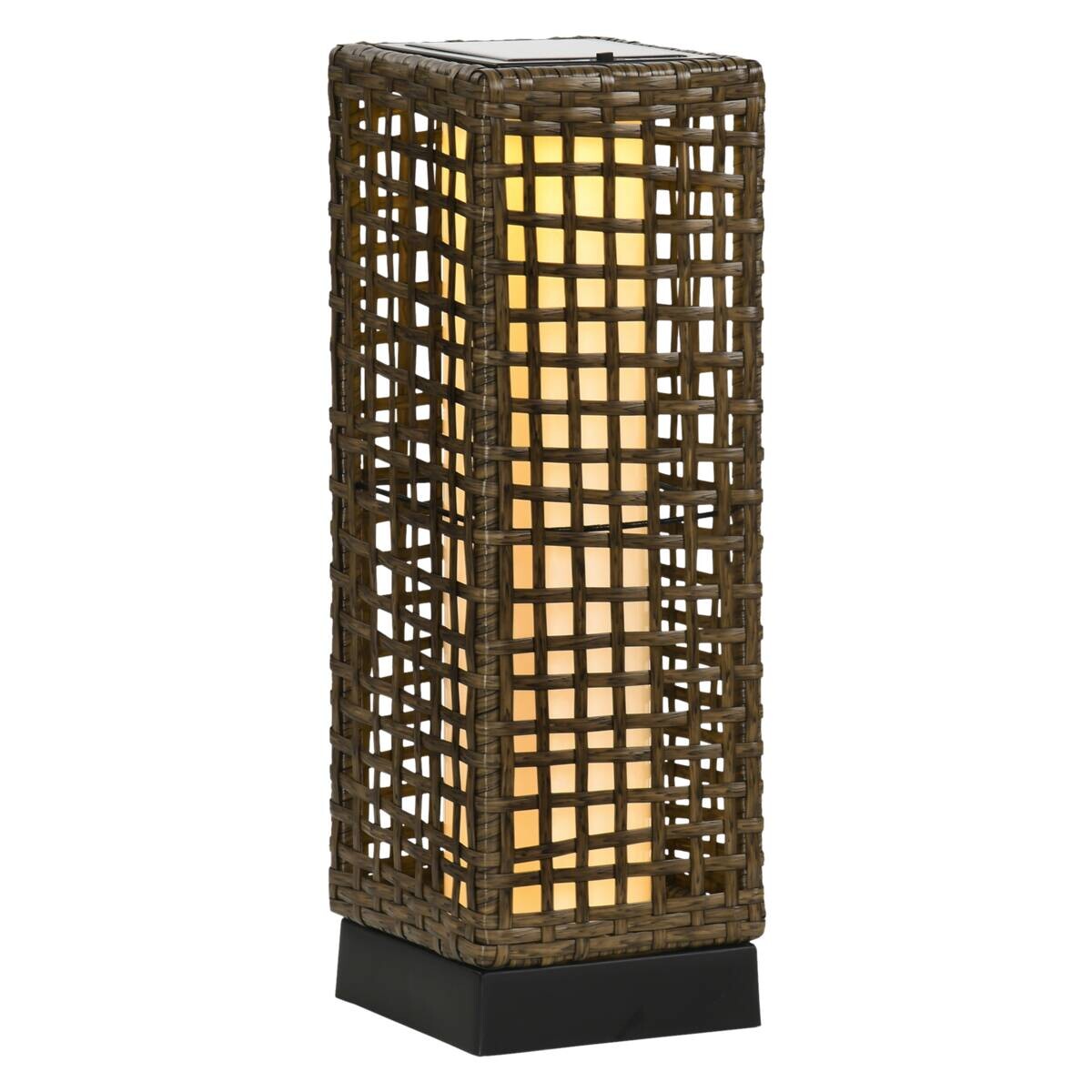 Solarleuchte sand Polyrattan Edelstahl Polypropylen B/H/L: ca. 15,5x15,5x46 cm