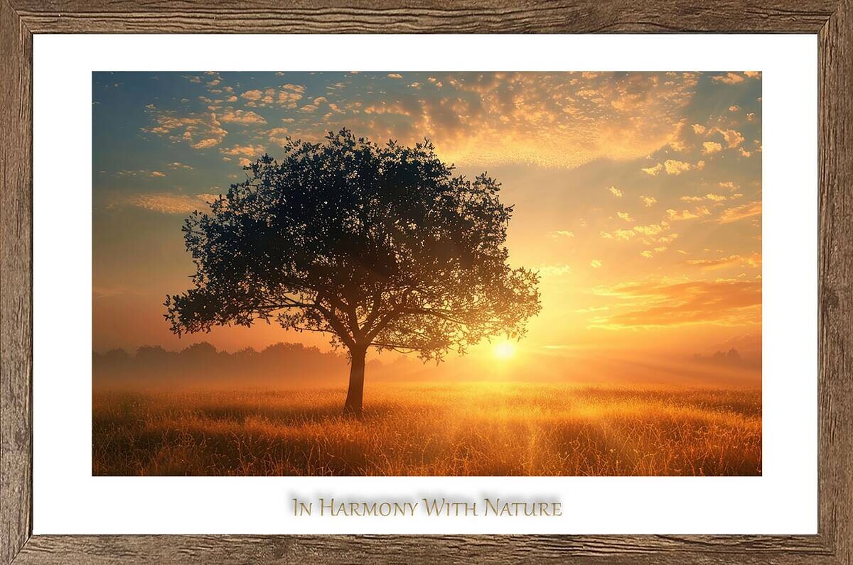 Gerahmtes Bild Baum B/H: ca. 70x50 cm