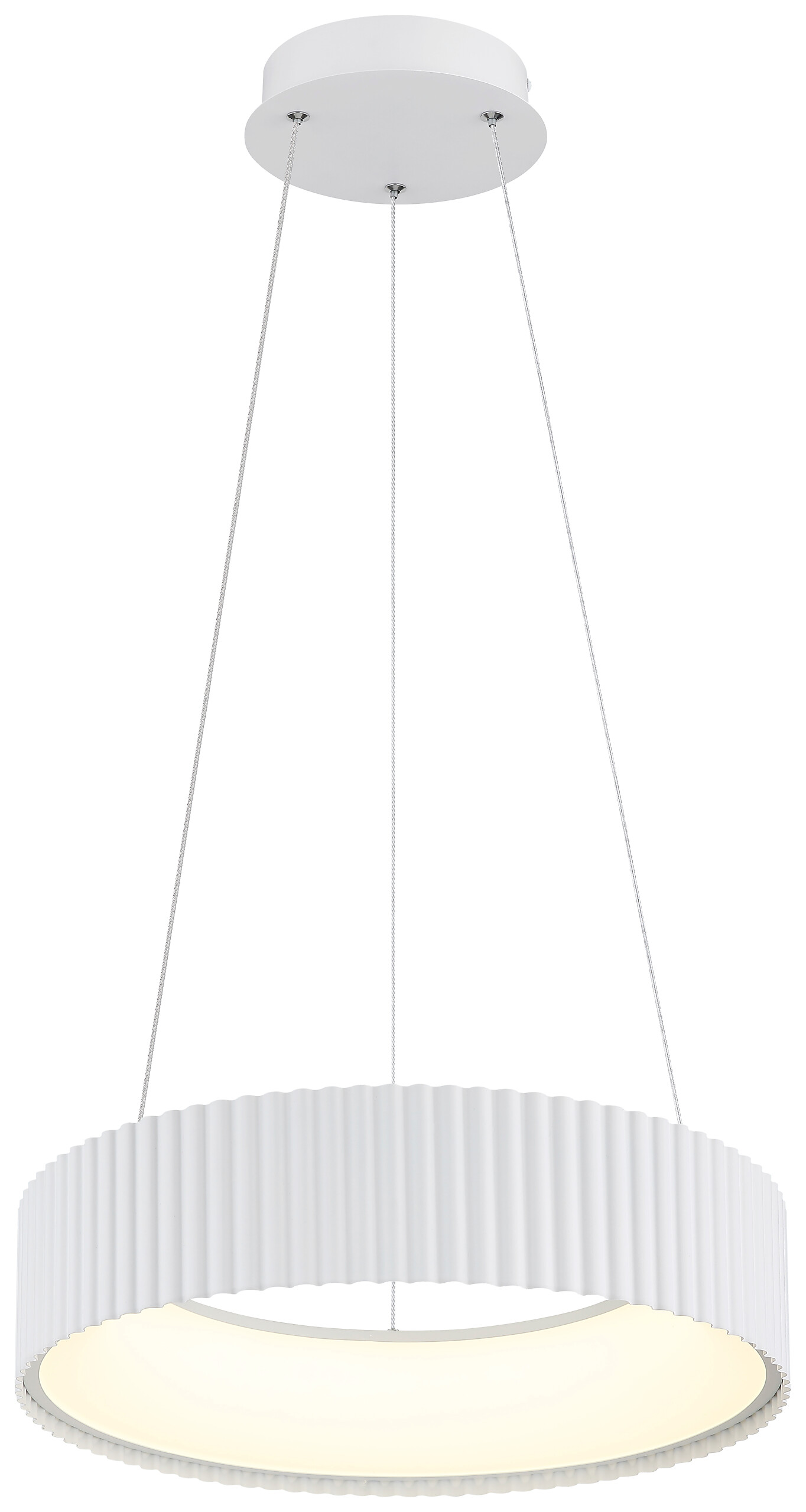 GLOBO LED-Hängeleuchte weiß Opal PVC Metall Acryl H/D: ca. 120x46 cm 1.0 Brennstellen