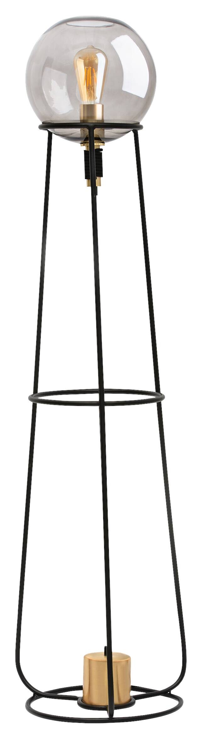 Näve Leuchten Stehleuchte 2084122 schwarz Glas Metall B/H/T: ca. 31x128,5x31 cm 1 Brennstellen