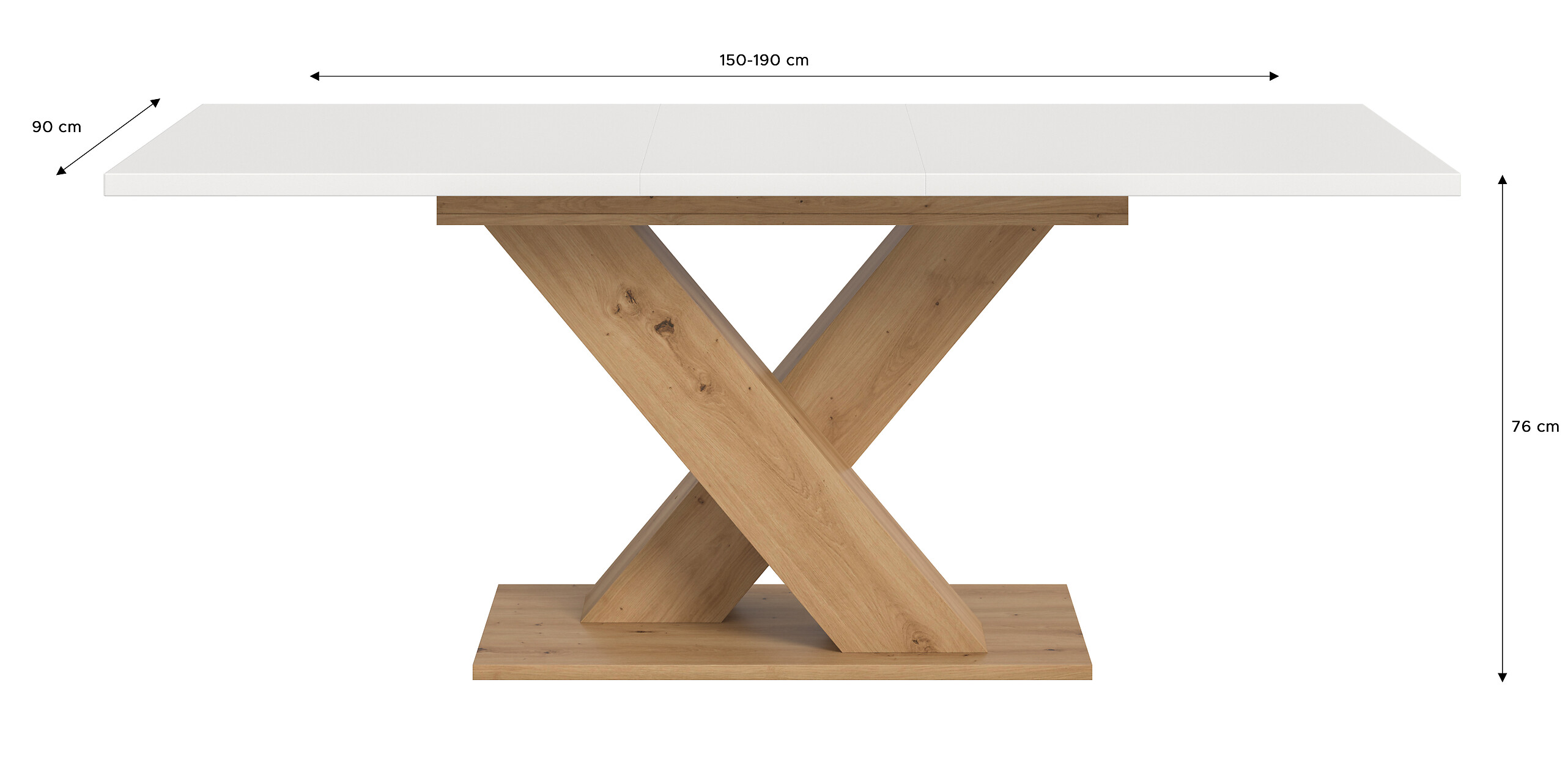 Esstisch MOTION weiß Artisan Nachbildung B/H/T: ca. 150x76x90 cm