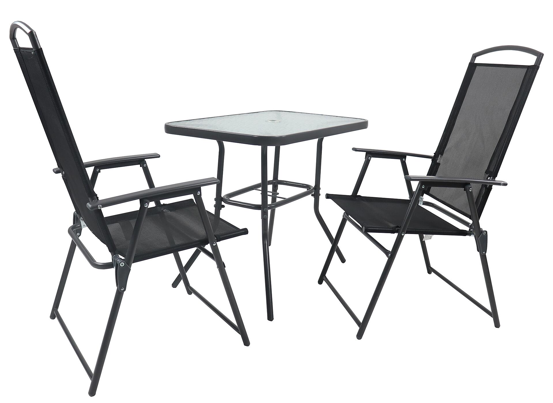 VCM Gartensitzgruppe anthrazit Stahl B/H/T: ca. 80x70x55 cm