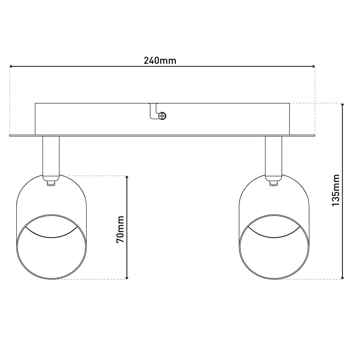 Näve Leuchten Deckenleuchte 1394822 gold schwarz Metall B/H/T: ca. 7x13,5x24 cm GU10 2 Brennstellen