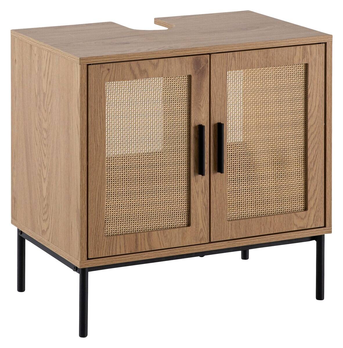 Waschbeckenunterschrank Eiche natur Optik B/H/T: ca. 60x60x40 cm