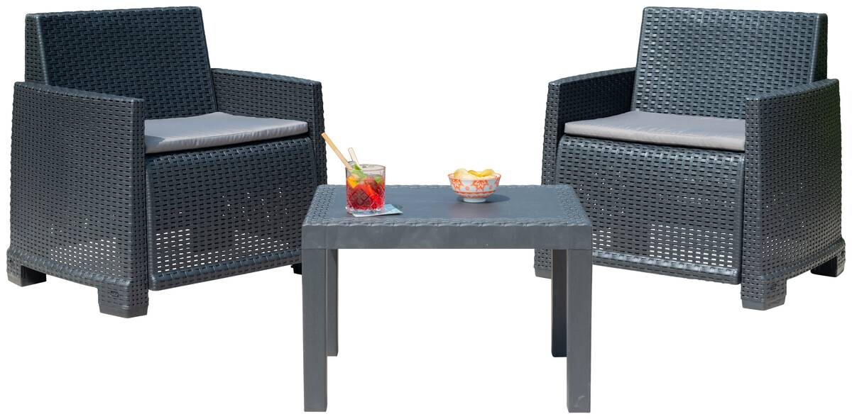 ProGarden Loungeset Orta anthrazit Kunststoff