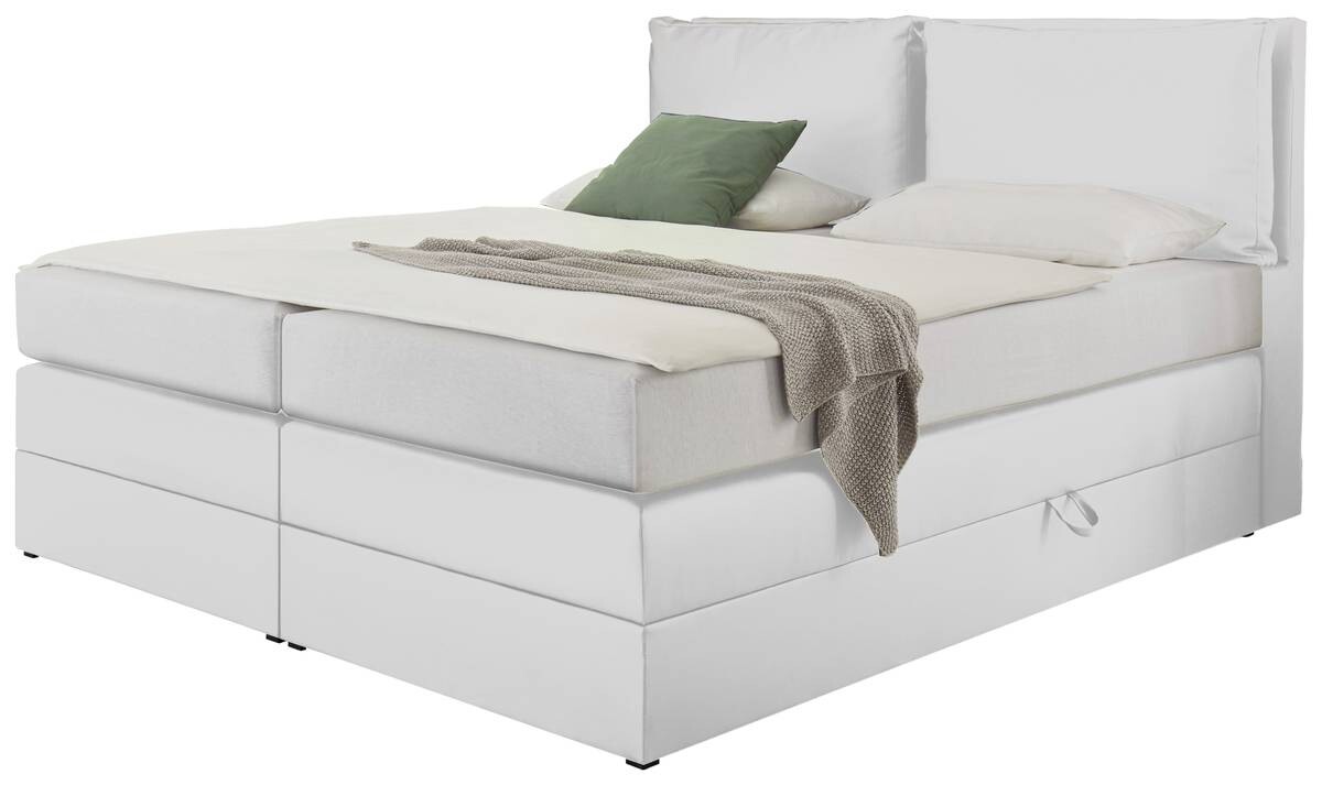 Boxspringbett Lissy weiß Kunstleder Liegefläche B/L: ca. 160x200 cm