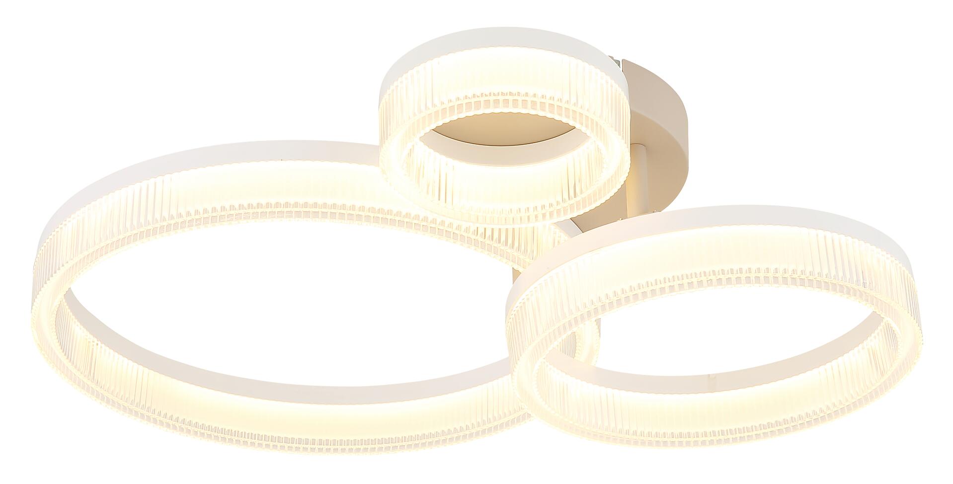 GLOBO Deckenleuchte weiß sand Metall B/H/L: ca. 51x12,5x40,5 cm