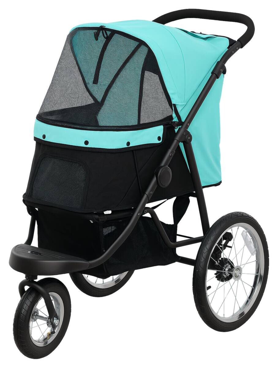 PawHut Hundewagen türkis Stahl B/H/L: ca. 58x100x100 cm