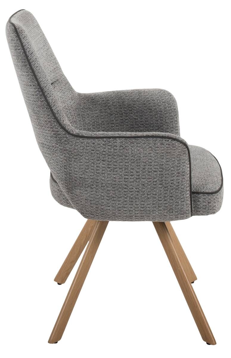 Stuhl Nila dunkelgrau Webstoff B/H/T: ca. 62x90x62 cm