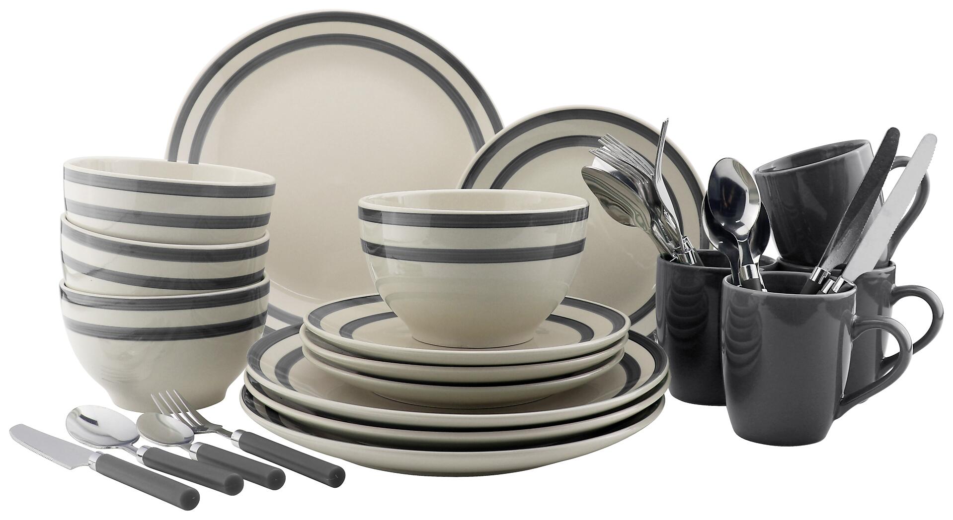 POCOline Kombiservice grau Steingut 32 tlg.