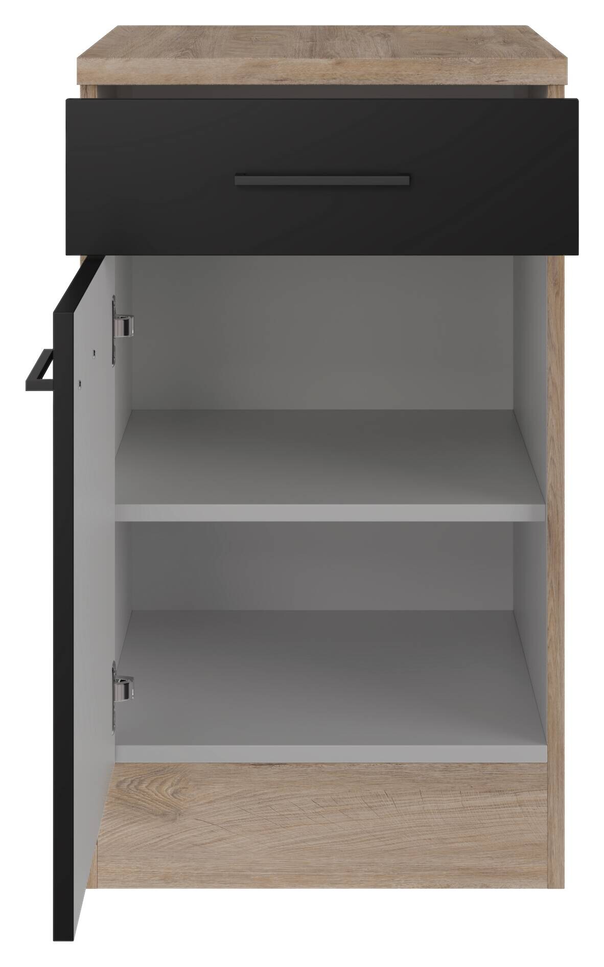 Unterschrank Capri schwarz matt B/H/T: ca. 50x85x60 cm