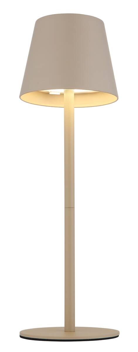 GLOBO LED-Tischleuchte sand Opal schwarz Kunststoff Metall H/D: ca. 36x11,5 cm 1 Brennstellen