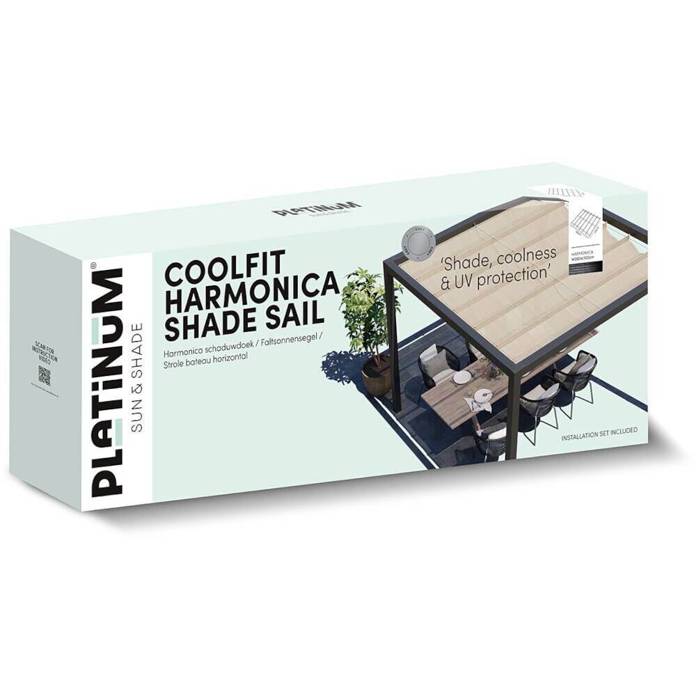 PLATINUM Faltsonnensegel Coolfit altweiß Polyethylen B/H/L: ca. 500x1x290 cm