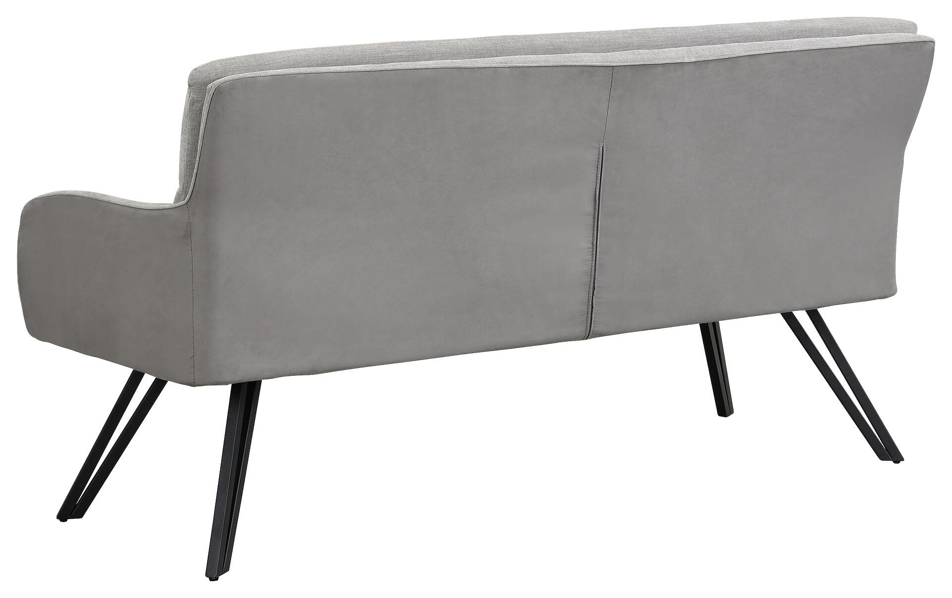 Sitzbank TINO schwarz grau Metall Microfaser B/H/T: ca. 160x94x67 cm