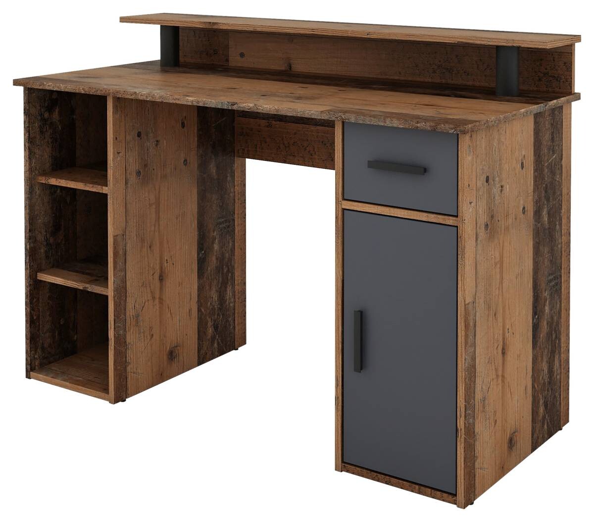Schreibtisch DIEGO Eiche Old Wood Nachbildung anthrazit