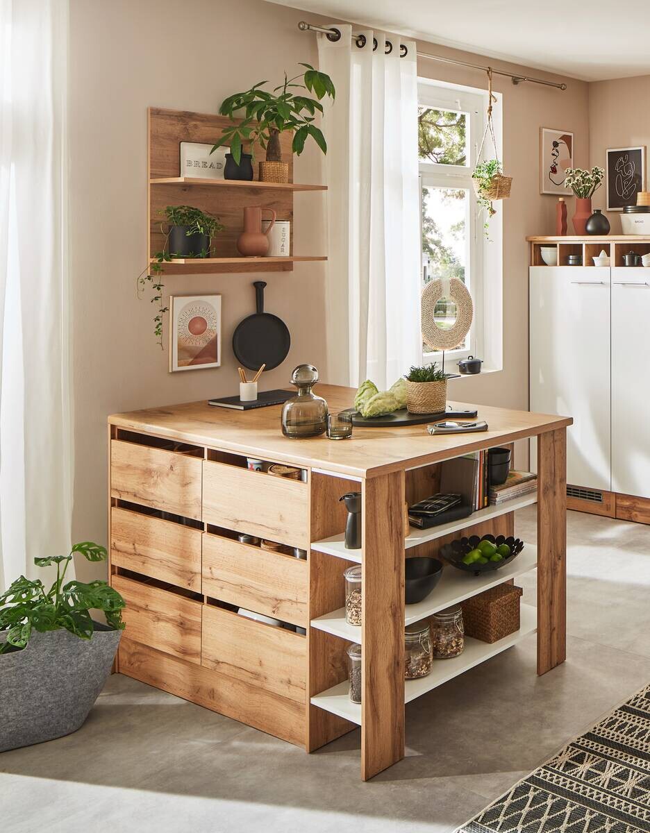 Respekta Küchenblock Hilde weiß matt B/H/T: ca. 150x90x90 cm