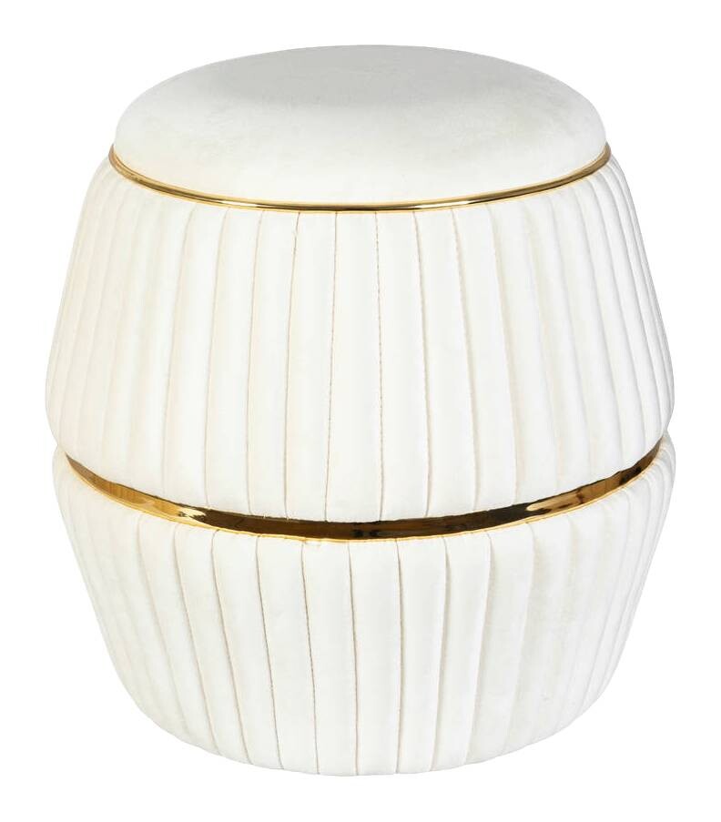 360 Living Hocker Doric 200 elfenbein gold H/D: ca. 53x51,5 cm