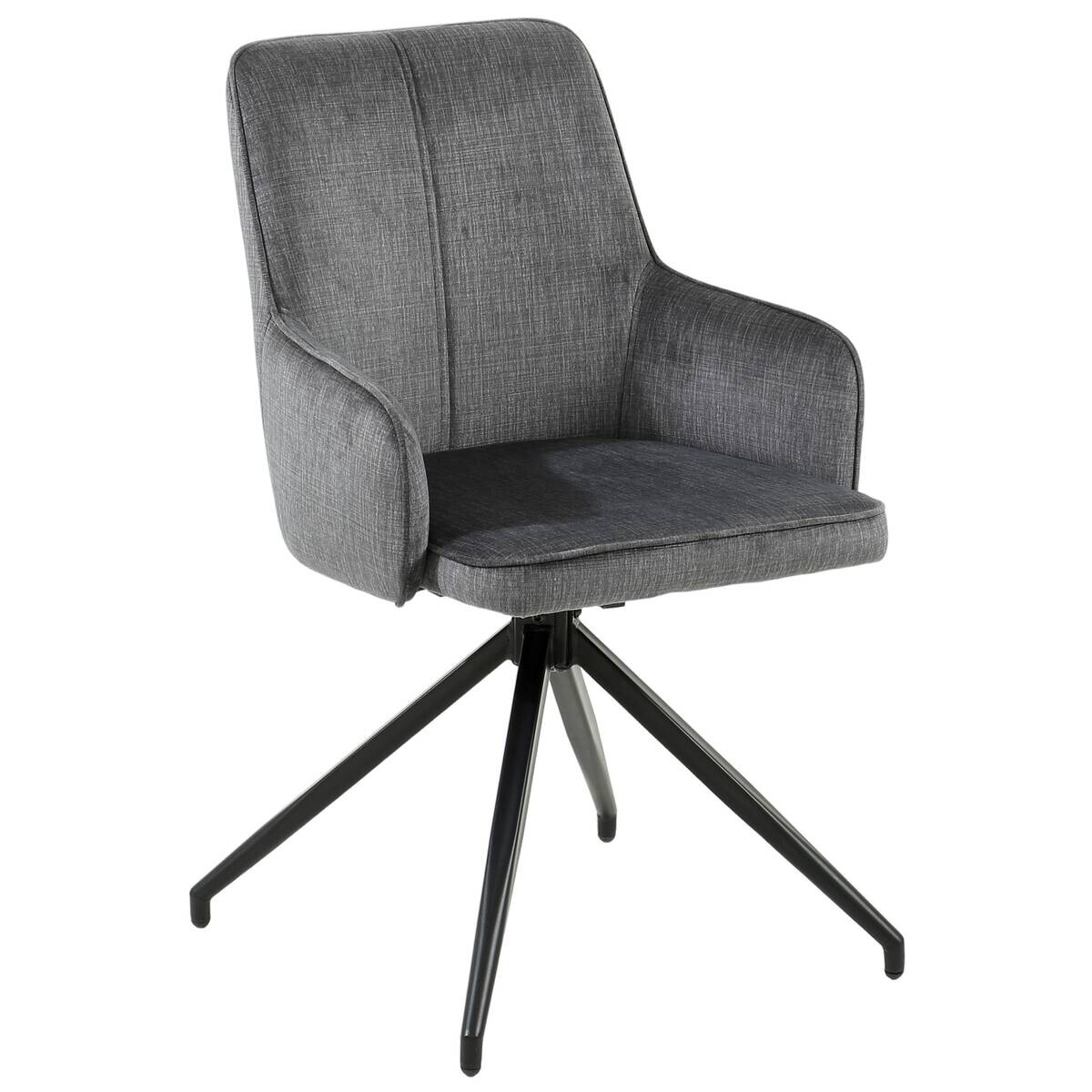 Armlehnstuhl Magda grau schwarz Samtoptik Metall B/H/T: ca. 50x86x50 cm