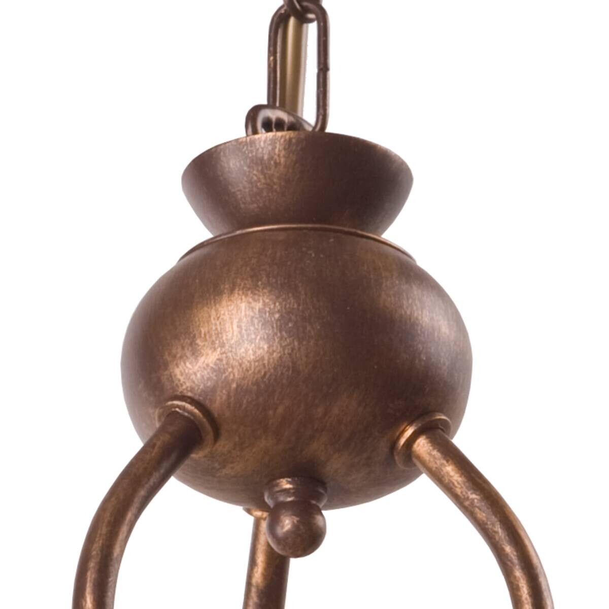 Lamkur Pendelleuchte Retro II braun Glas Stahl H/L: ca. 73x41 cm E27 3 Brennstellen