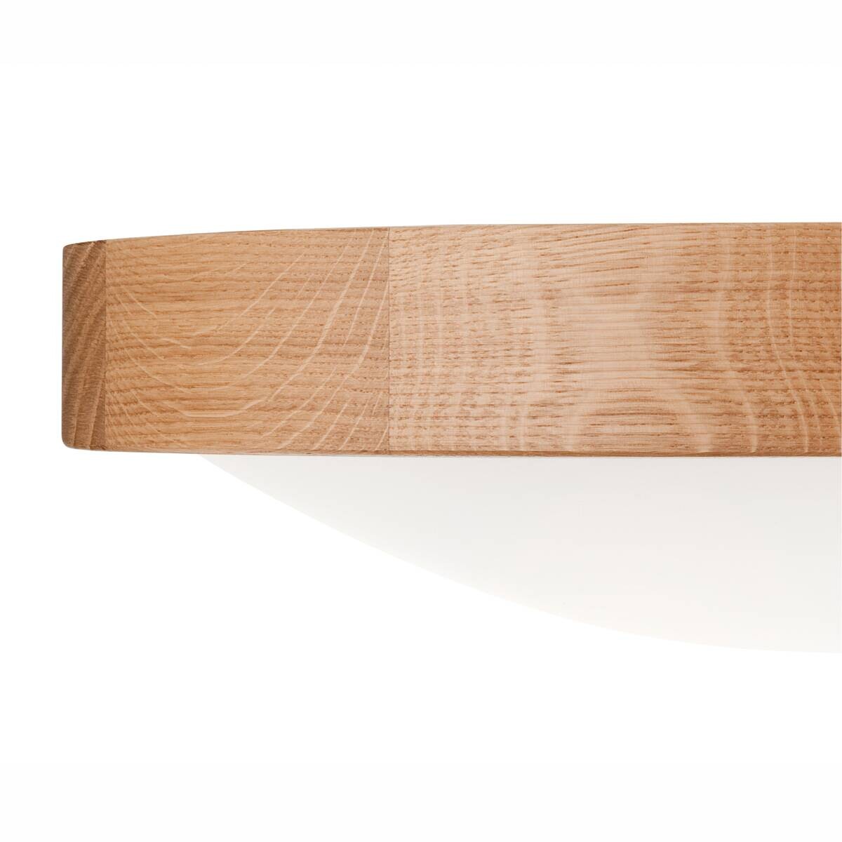 Lamkur Deckenleuchte Anello Eiche Glas Holz H/L: ca. 8x37 cm E27 2 Brennstellen