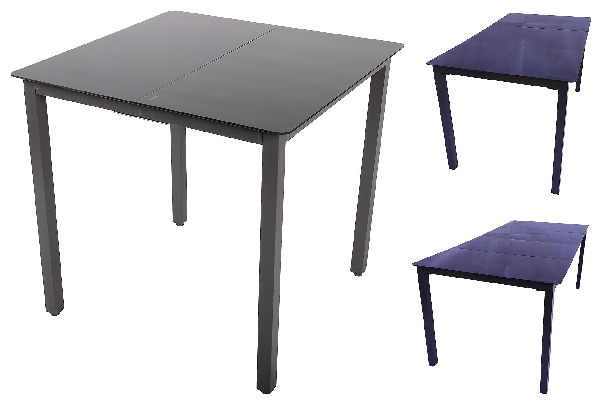 VCM Gartentisch anthrazit Alu B/H/L: ca. 80x73x140 cm