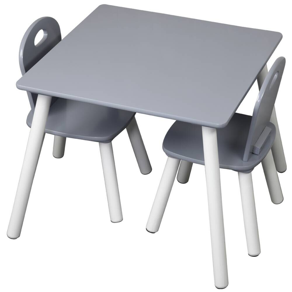 Kesper Kindertisch mit 2 Stühlen grau Spanplatte B/H/L: ca. 55x45x55 cm