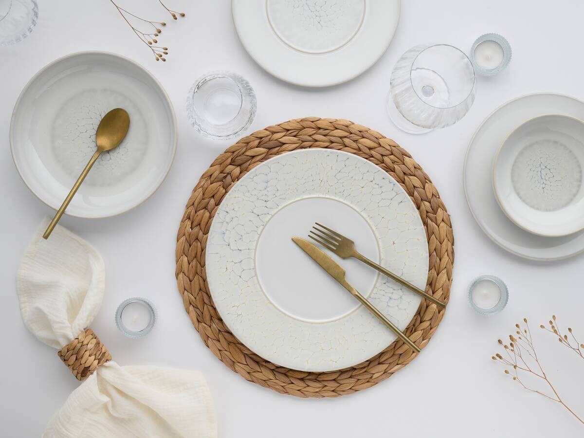 CreaTable Tafelservice Unico Toscania offwhite Steinzeug 8 tlg.