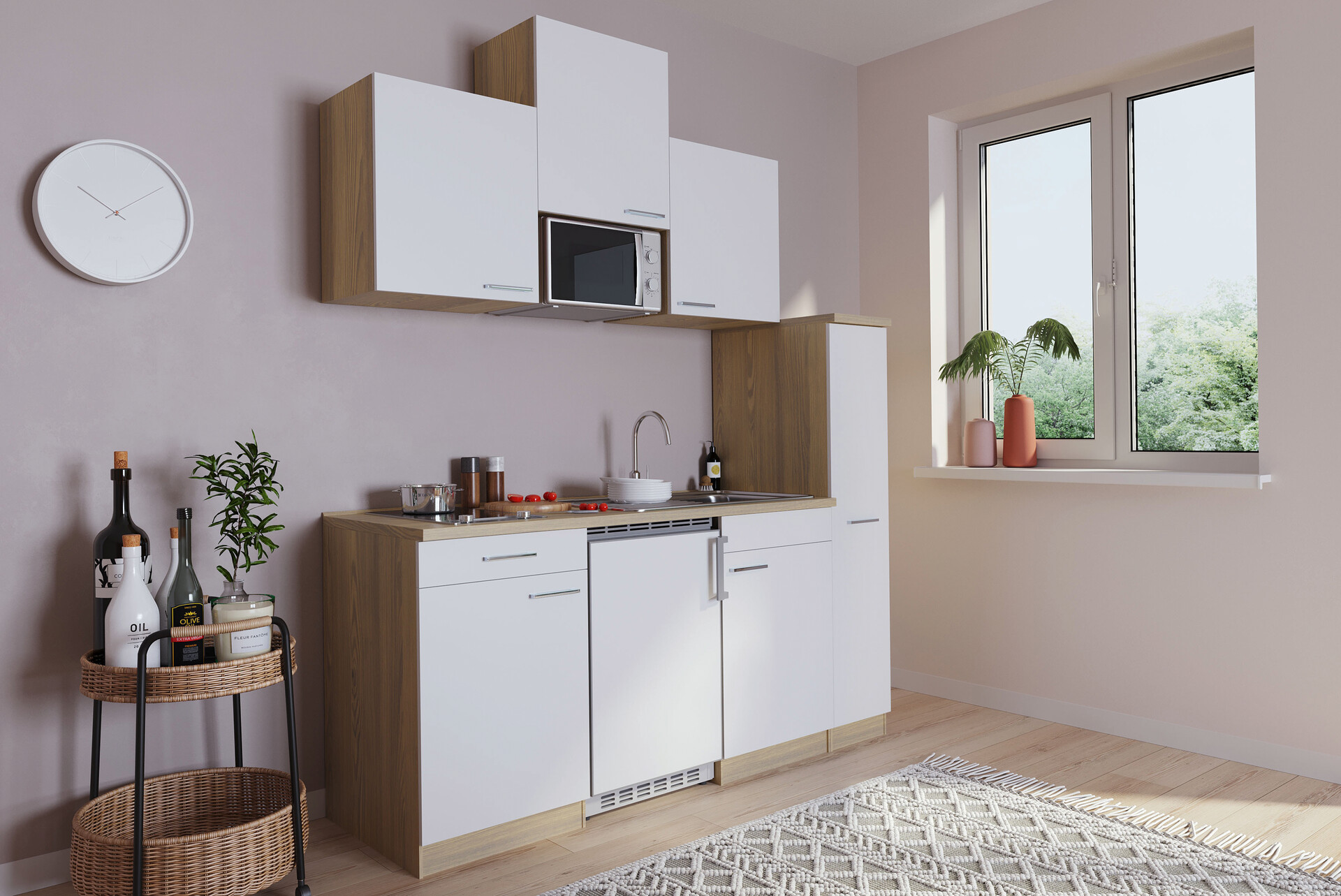 Respekta Küchenblock Economy weiß B/H/T: ca. 180x200x60 cm