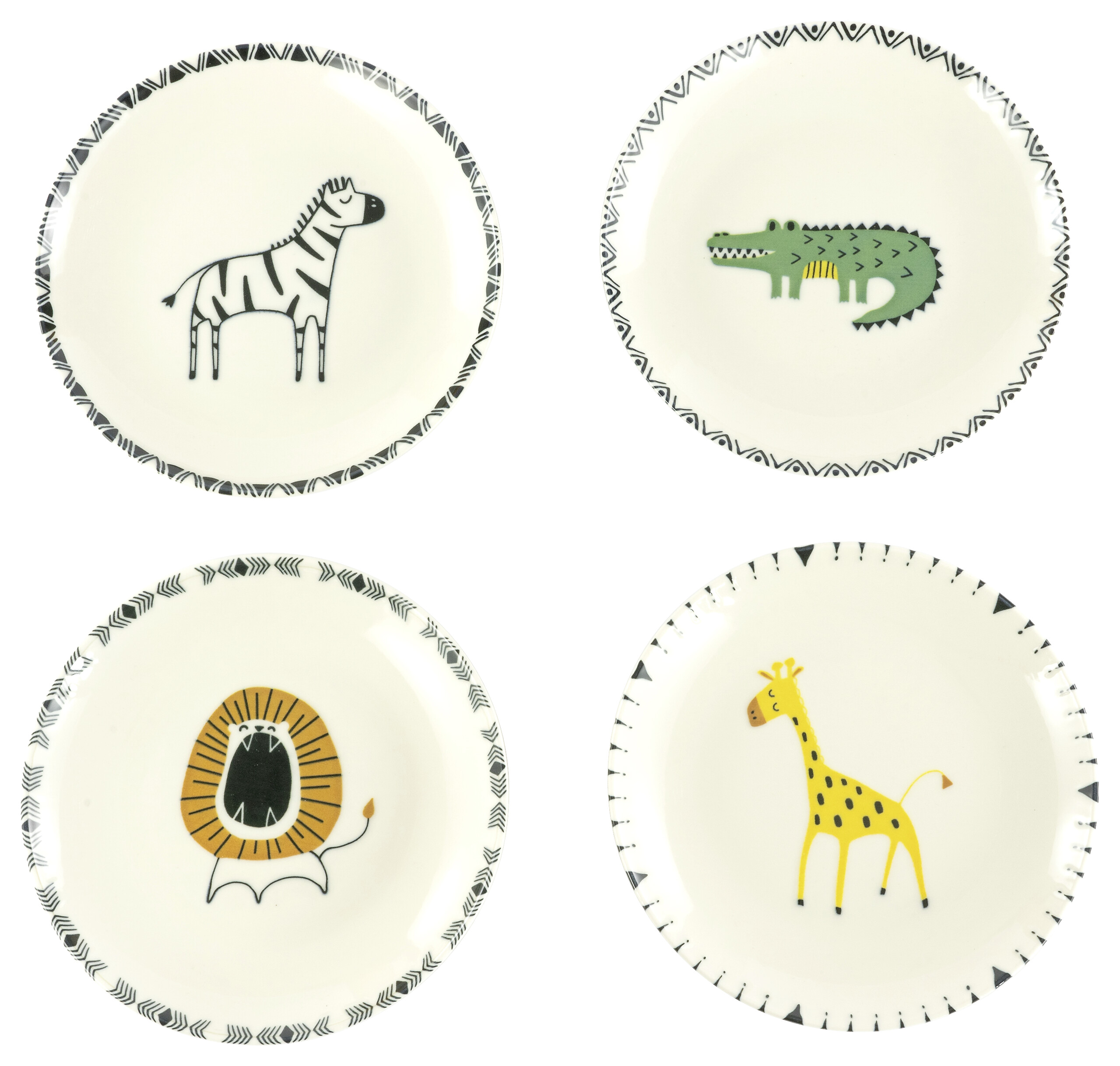 CreaTable Tellerset Safari mehrfarbig Steinzeug D: ca. 21 cm