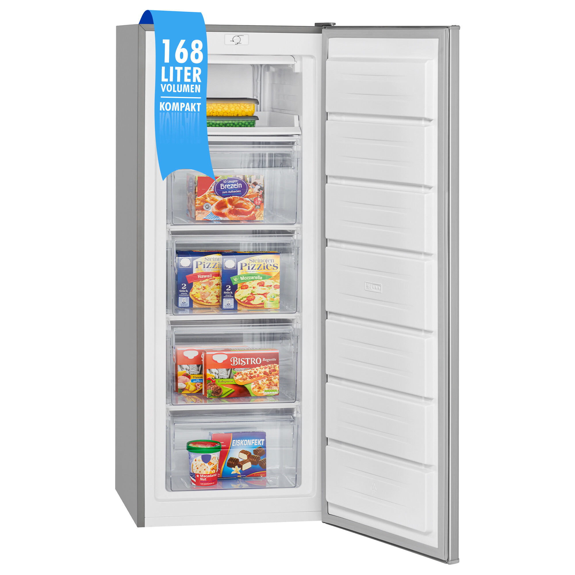 Bomann Gefrierschrank GS 7340 Inox B/H/T: ca. 54x143x57 cm