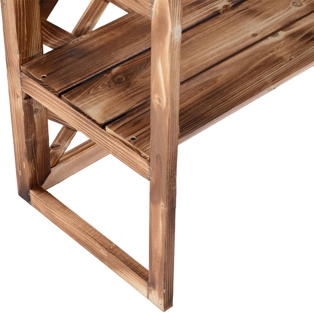 Outsunny Pflanzentreppe natur Holz B/H/L: ca. 38x120x75 cm