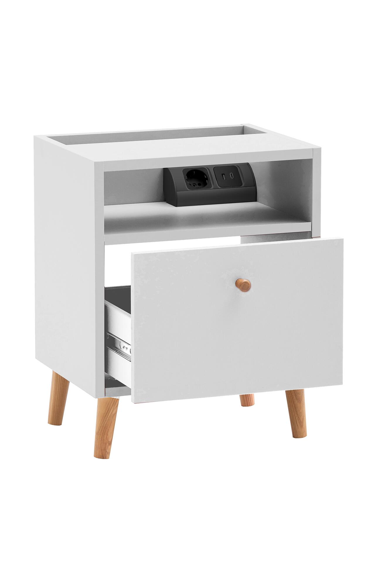 Nachtkonsole Bjarne weiß B/H/T: ca. 40,2x50,1x32,7 cm Nachtkonsole Bjarne weiß B/H/T: ca. 40,2x50,1x32,7 cm