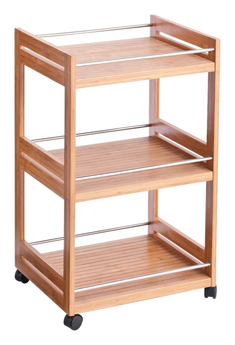 Zeller Rollwagen natur Bambus B/H/T: ca. 46x76x38 cm