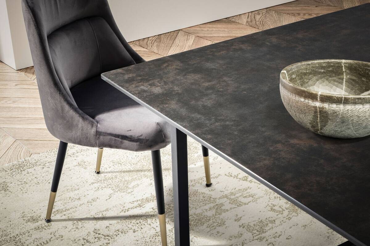 Esstisch schwarz Marmor Optik B/H/T: ca. 180x76x90 cm