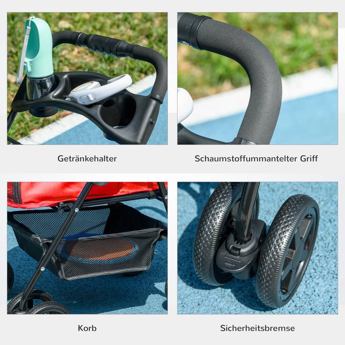 PawHut Hunde-Zubehör rot Polypropylen B/H/L: ca. 45x67x96 cm